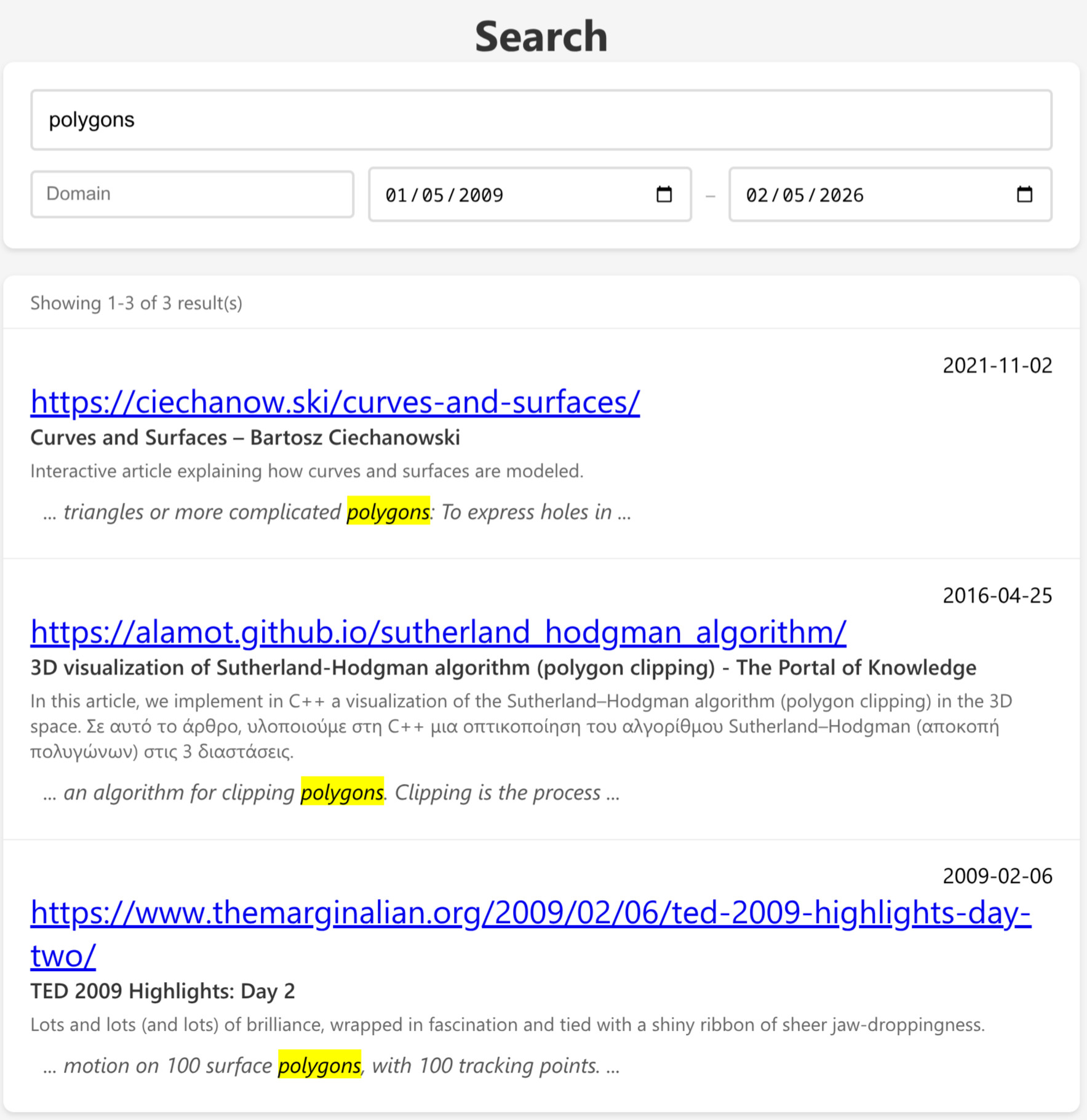 Search engine example